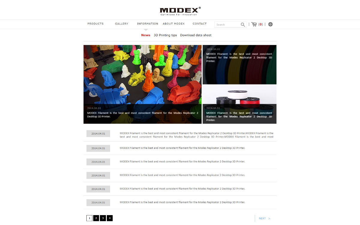 網頁設計-網站設計 - 奇美集團 MODEX - 桌機版設計