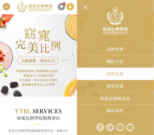 網頁設計-網站設計 - 黑桃國際企業社(窈窕比例學院) - 手機介面設計