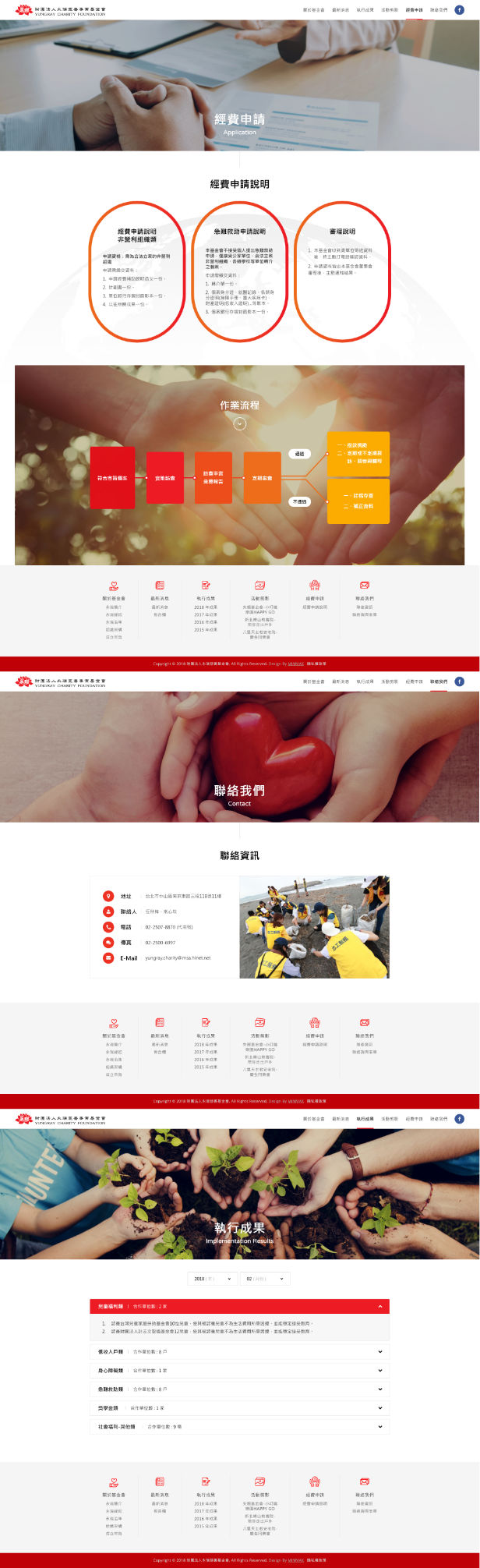 網頁設計-網站設計 - 財團法人永瑞慈善事業基金會 - 內頁設計