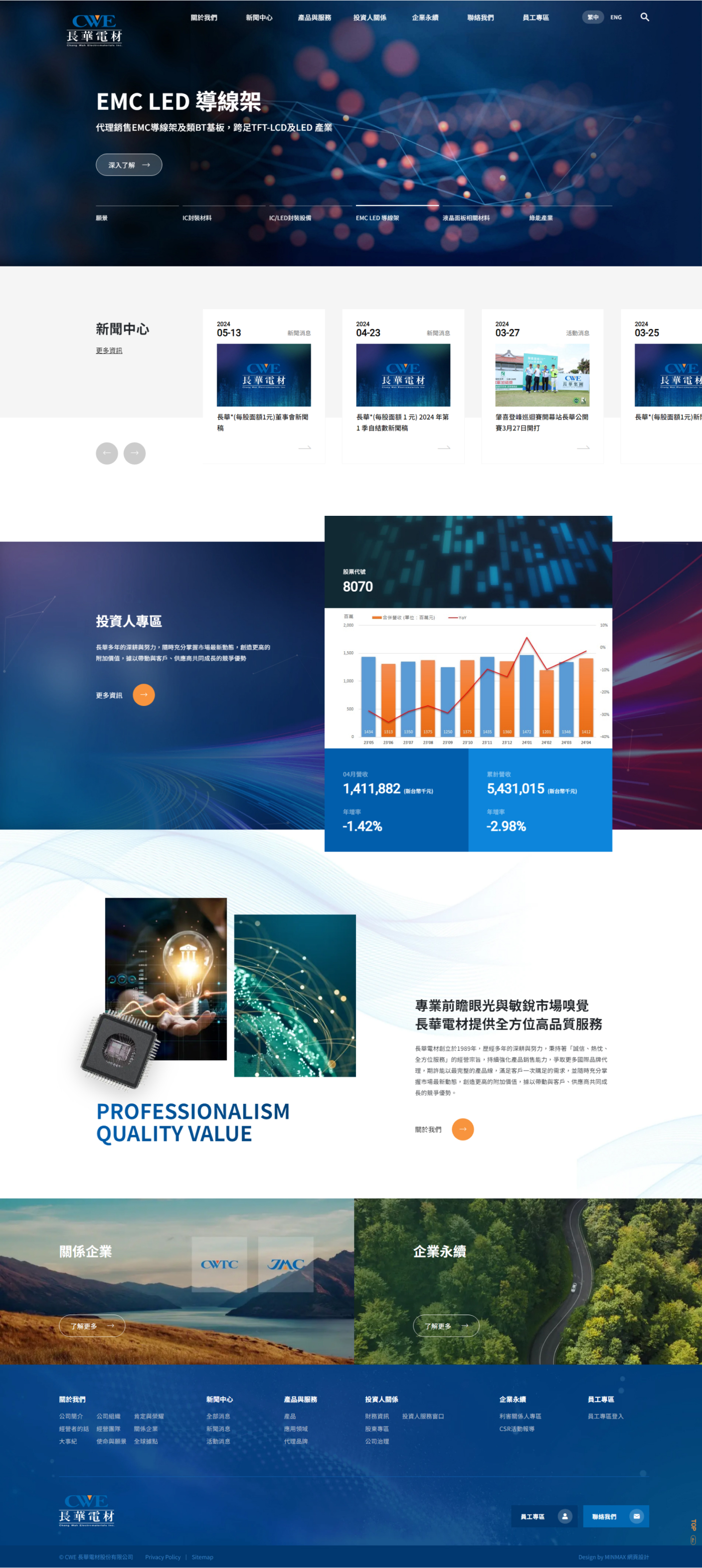 網頁設計-網站設計 - 長華電材股份有限公司 - 首頁風格設計