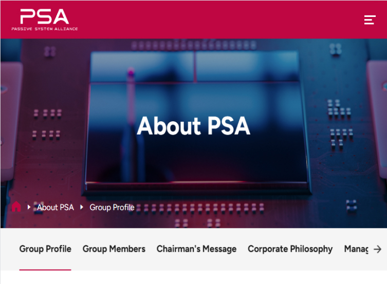 網頁設計-網站設計 - PSA 華科集團官網改版網站設計案例 - 平板介面設計