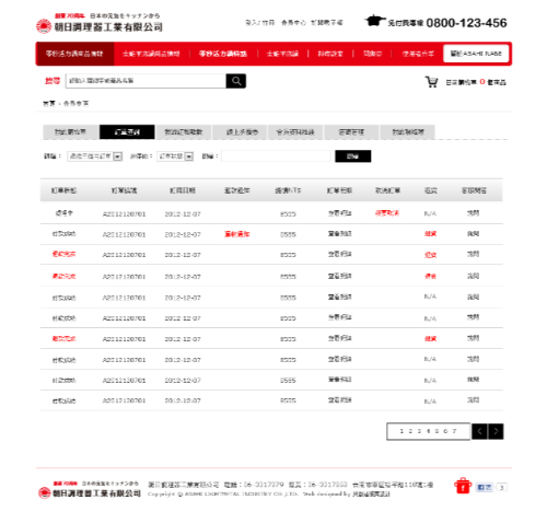 網頁設計-網站設計 - 朝日調理器工業有限公司 - 內頁設計